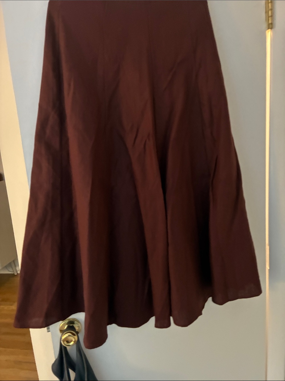 Women's A-Line Midi Skirt in Brown